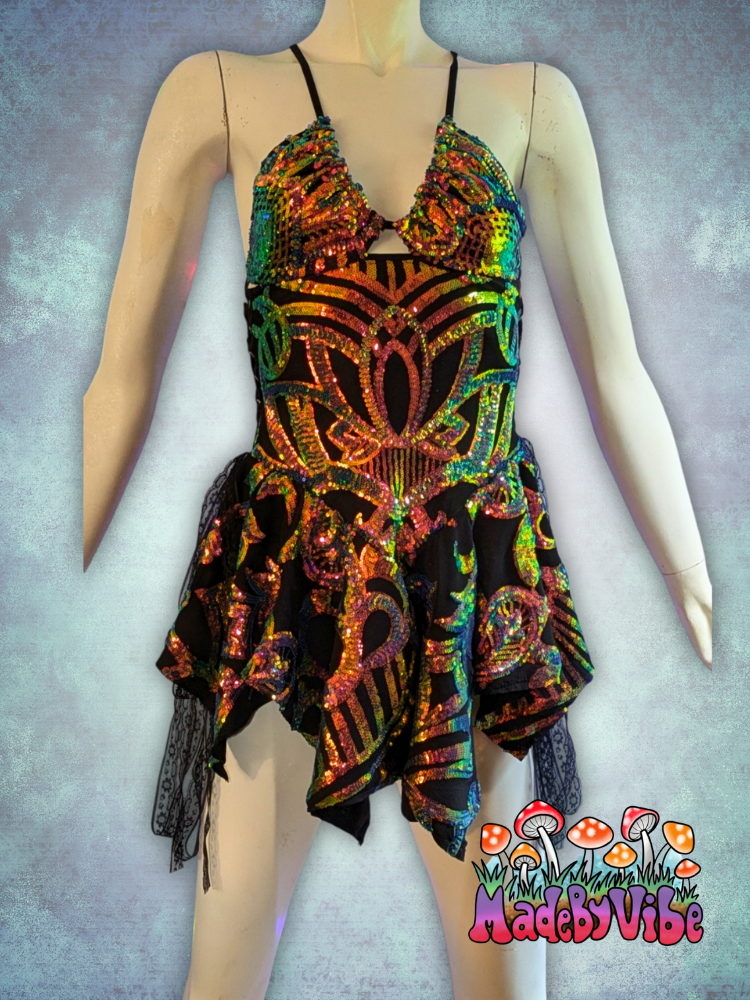 Midnight Aurora Sequin Fairy Dress - Made to Order