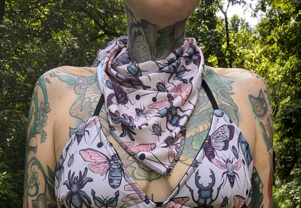 Electro Entomology Triangle Neck Scarf/Bandana - Ready to Ship