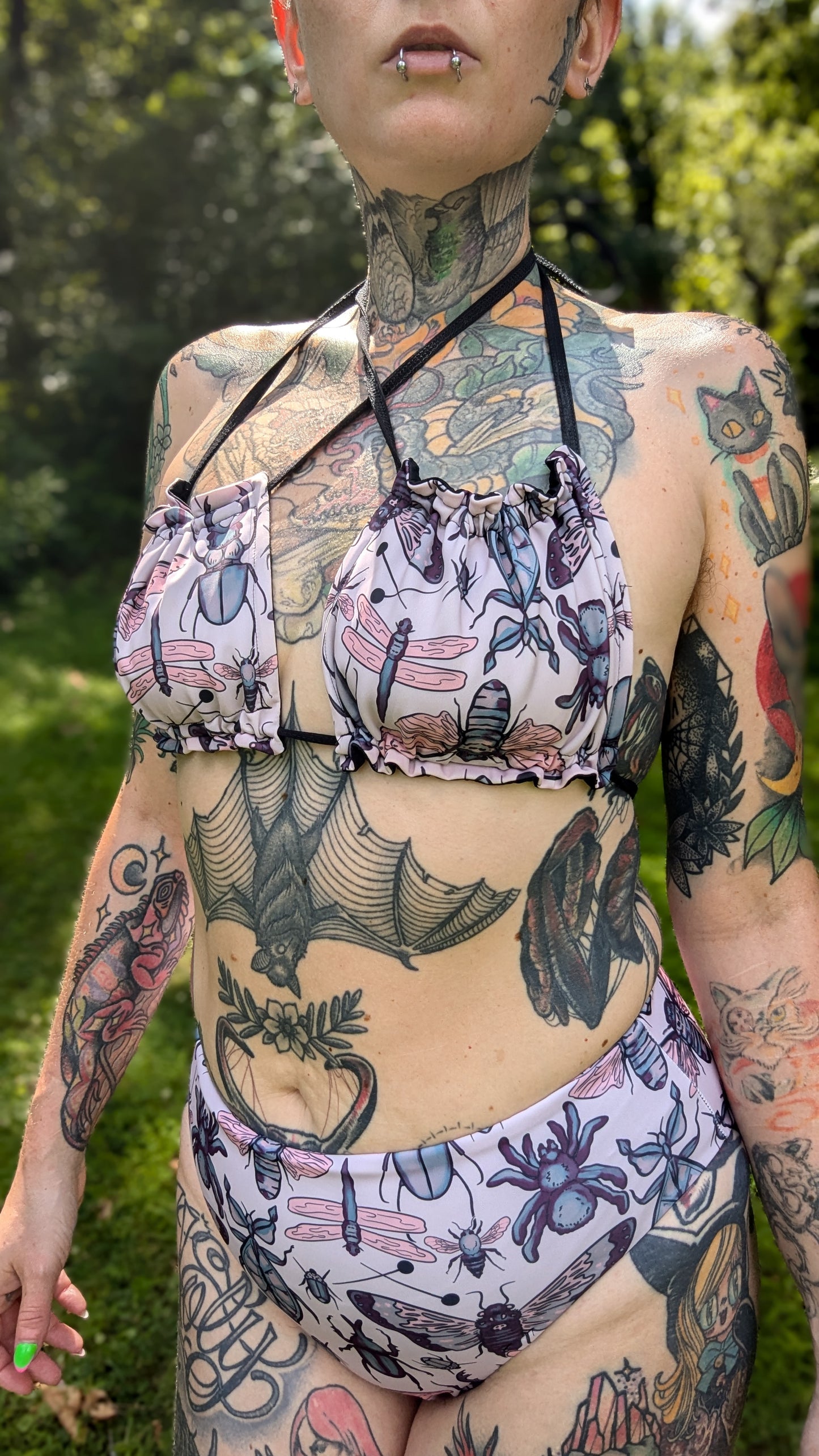 Electro Entomology Square Halter Swim Top - Made to Order