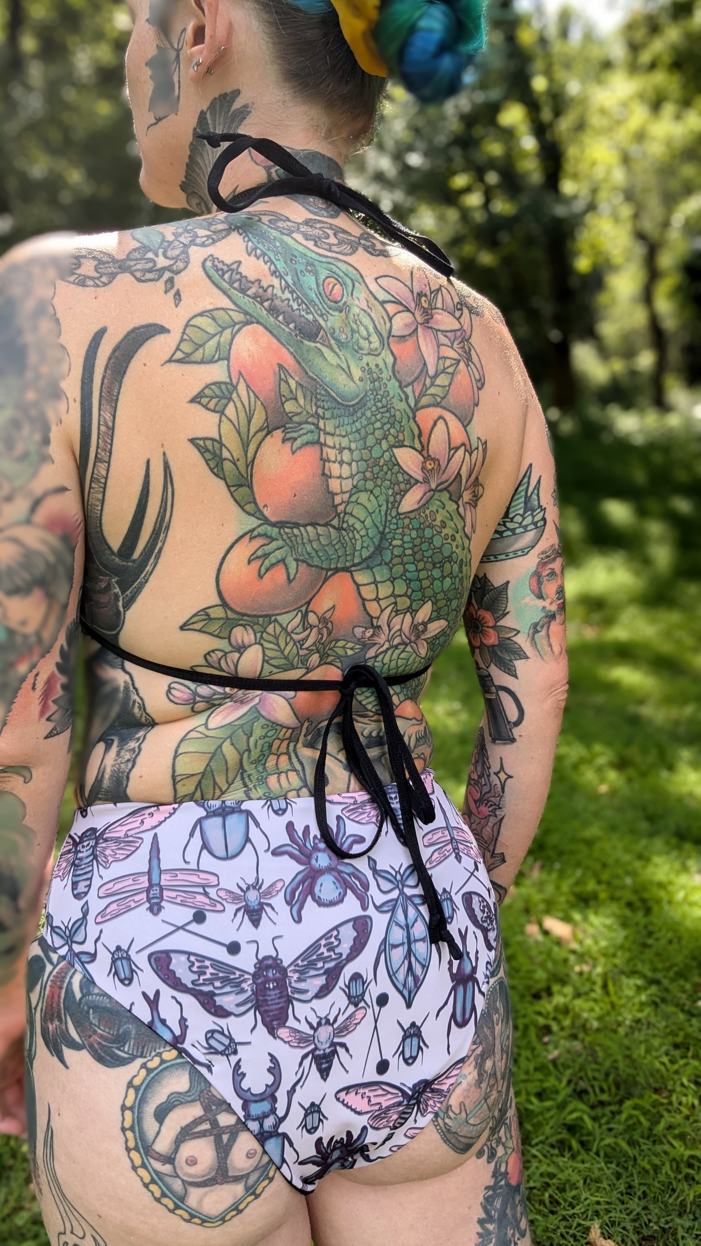 Electro Entomology Square Halter Swim Top - Made to Order