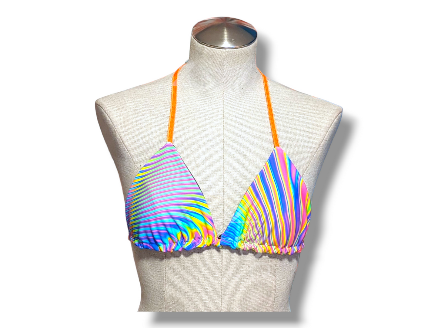 Prismatic Triangle Halter Swim Top - Made to Order
