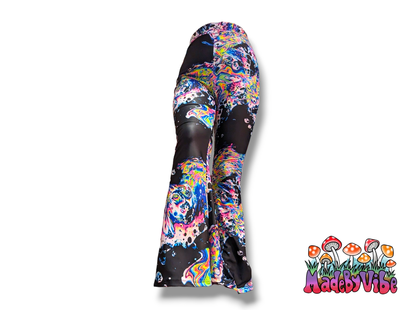 Oil Slick Flare Pants - UV Reactive - Ready to Ship