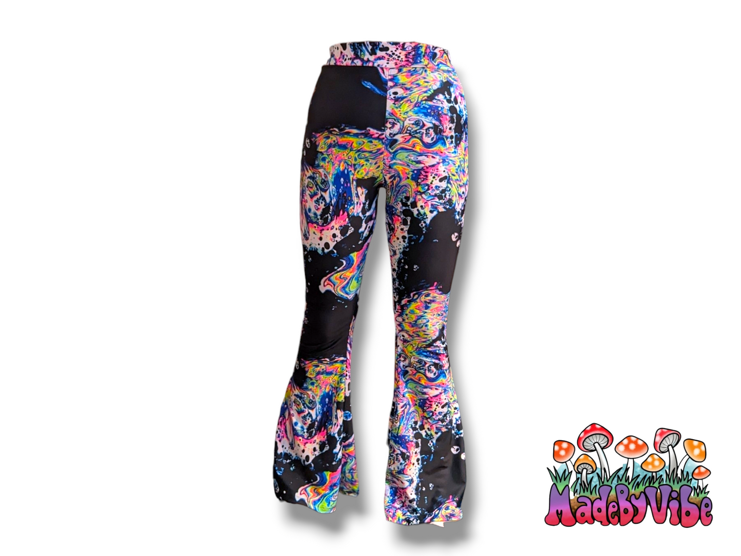 Oil Slick Flare Pants - UV Reactive - Ready to Ship