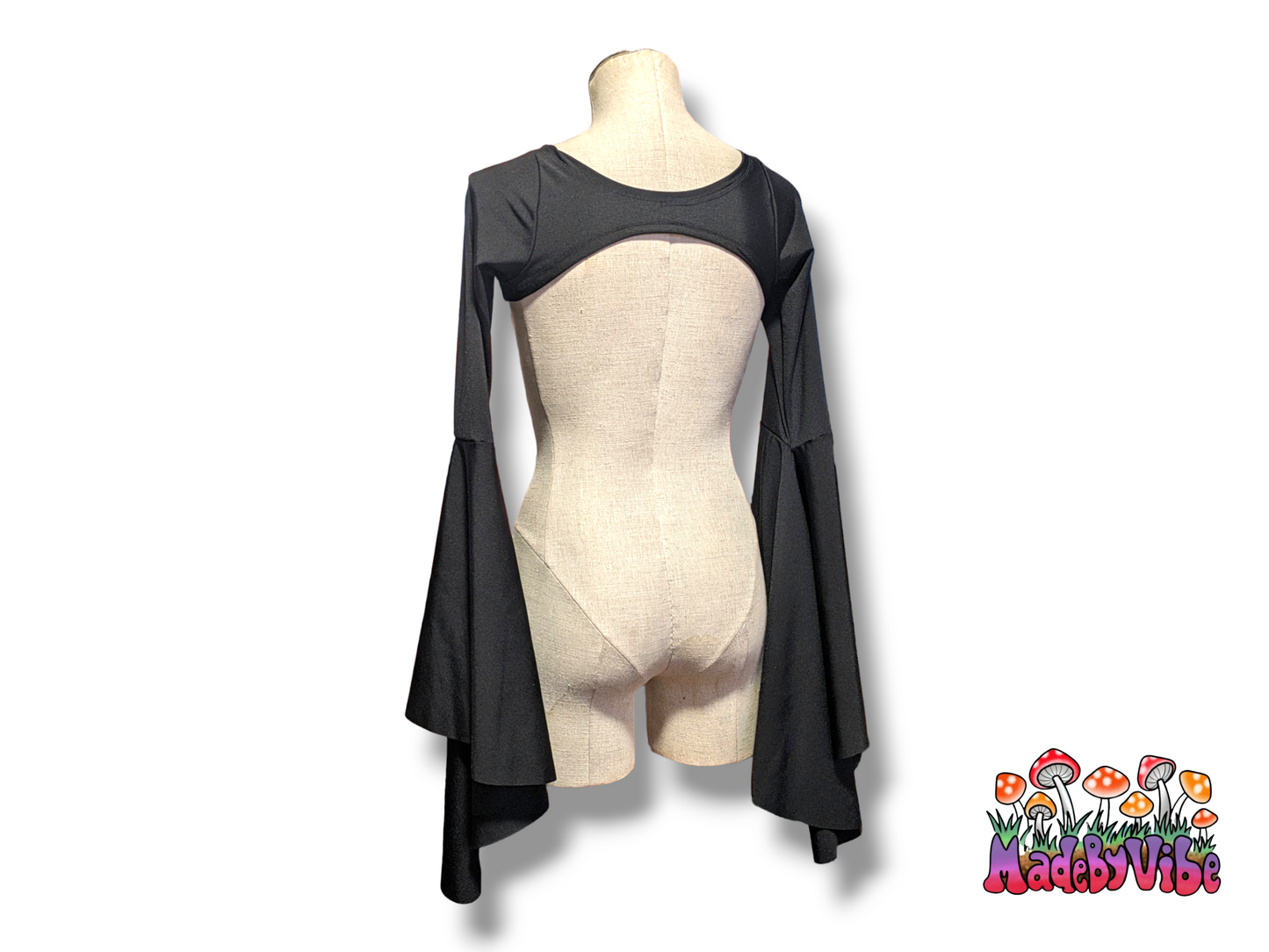Dramatic Flare Sleeve Spandex Shrug with Heart Shaped O Ring - Made to Order