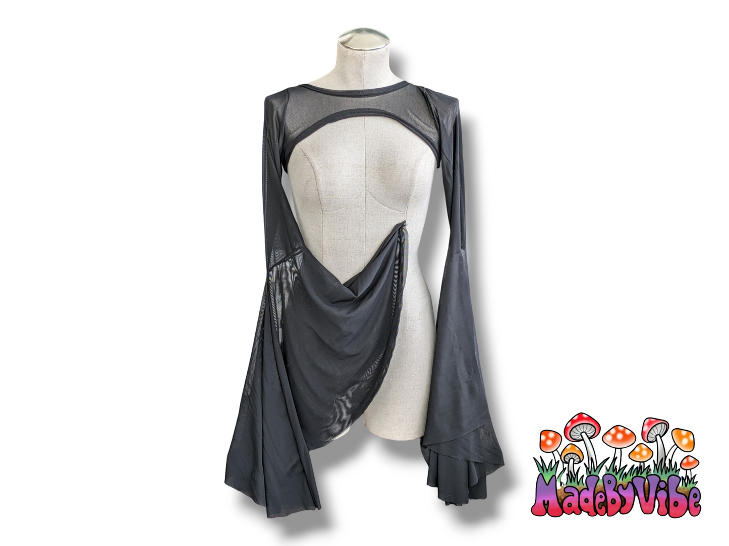 Mesh Dramatic Flare Sleeve Shrug - Made to Order