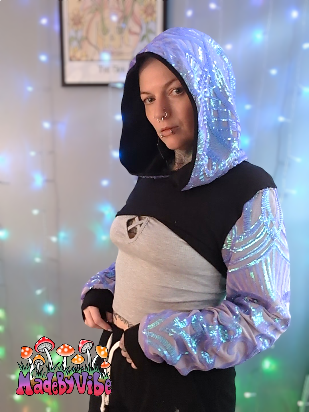 Lavender Haze Hooded Ultra Crop Top - Made to Order