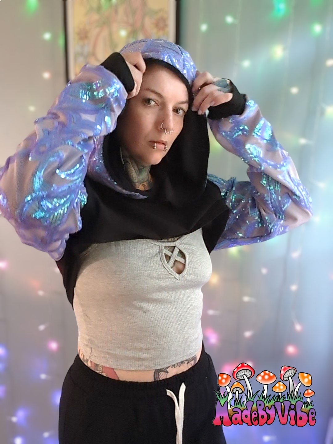 Lavender Haze Hooded Ultra Crop Top - Made to Order