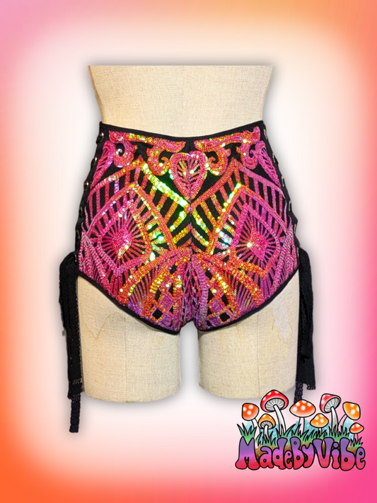 Princess Clementine High Waisted Side Lace Booty Shorts - Made to Order