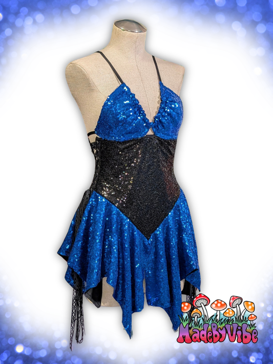 Blue & Black Sequin Fairy Dress - Ready to Ship