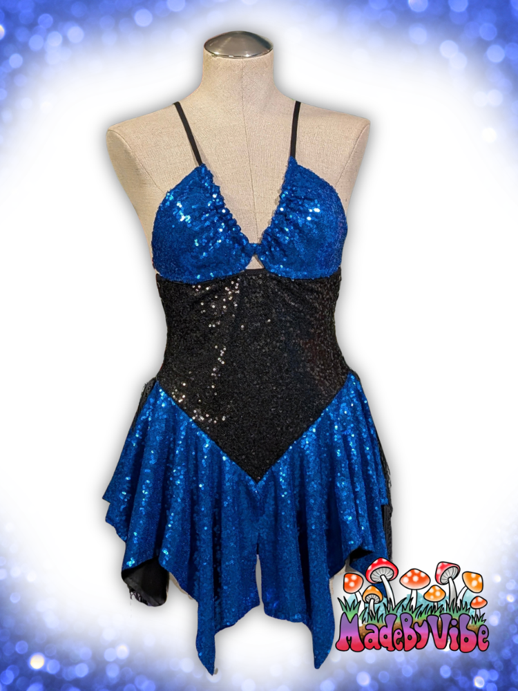 Blue & Black Sequin Fairy Dress - Ready to Ship