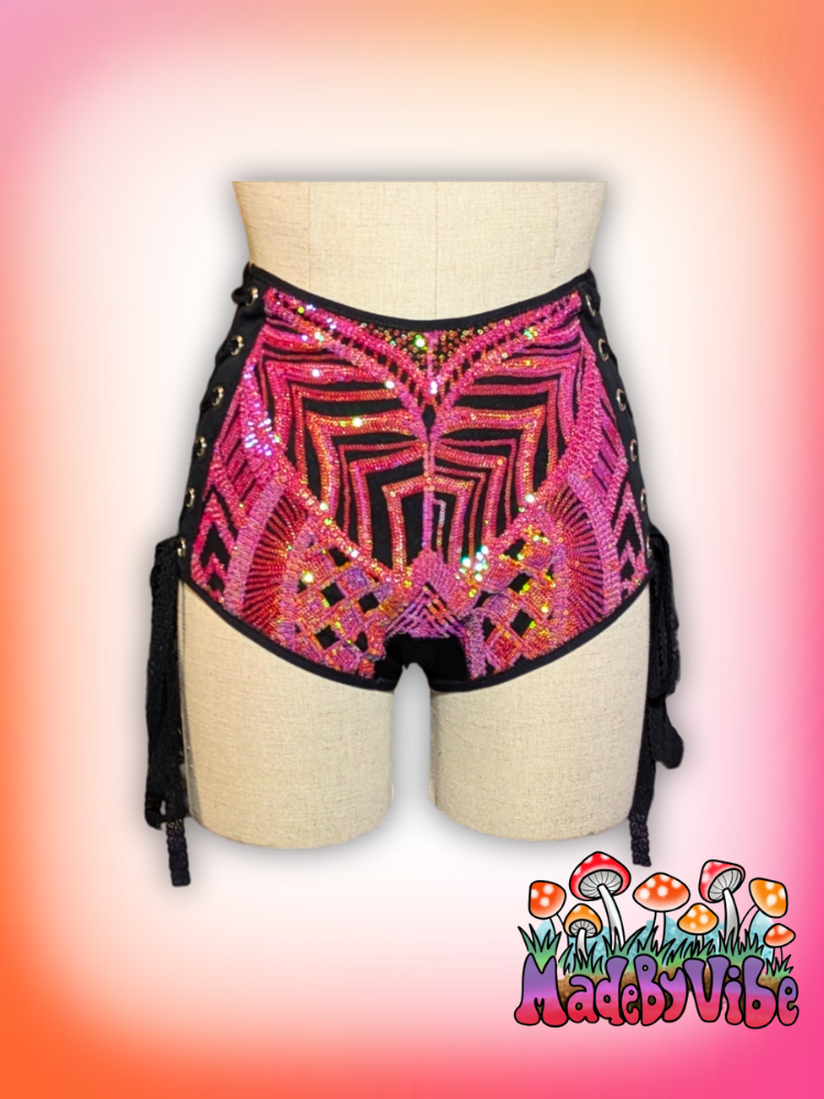 Princess Clementine High Waisted Side Lace Booty Shorts - Made to Order