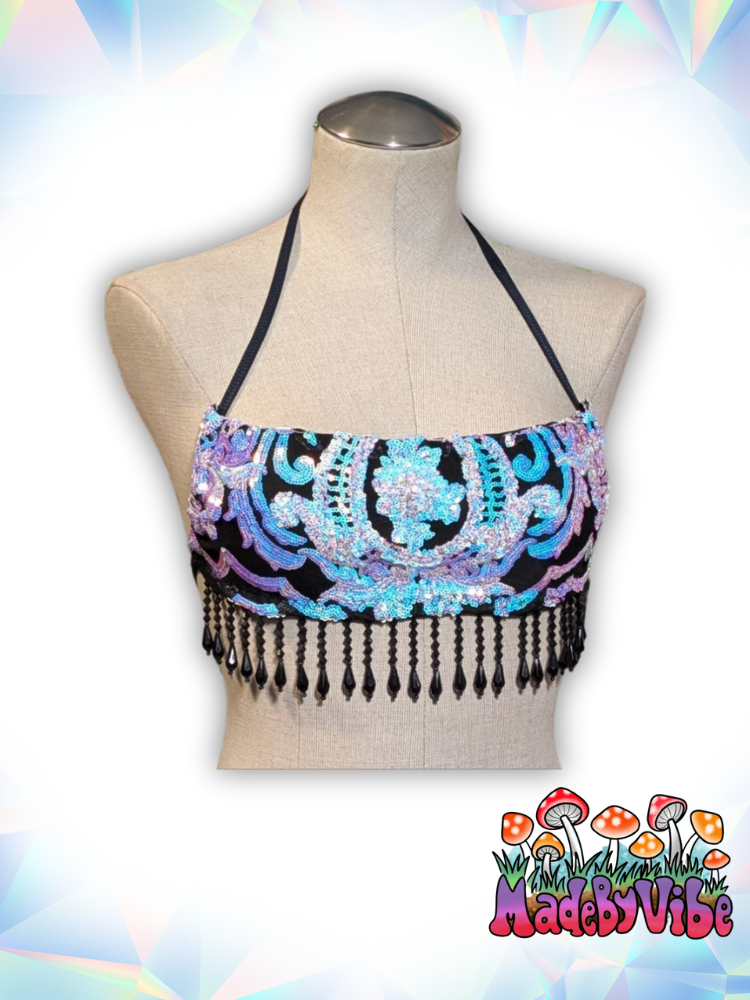 Opal Treasure Cowl Neck Halter Top - Ready to Ship