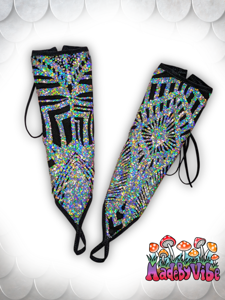 Armored Enchantress Lace Up Arm Sleeves with Finger Loop