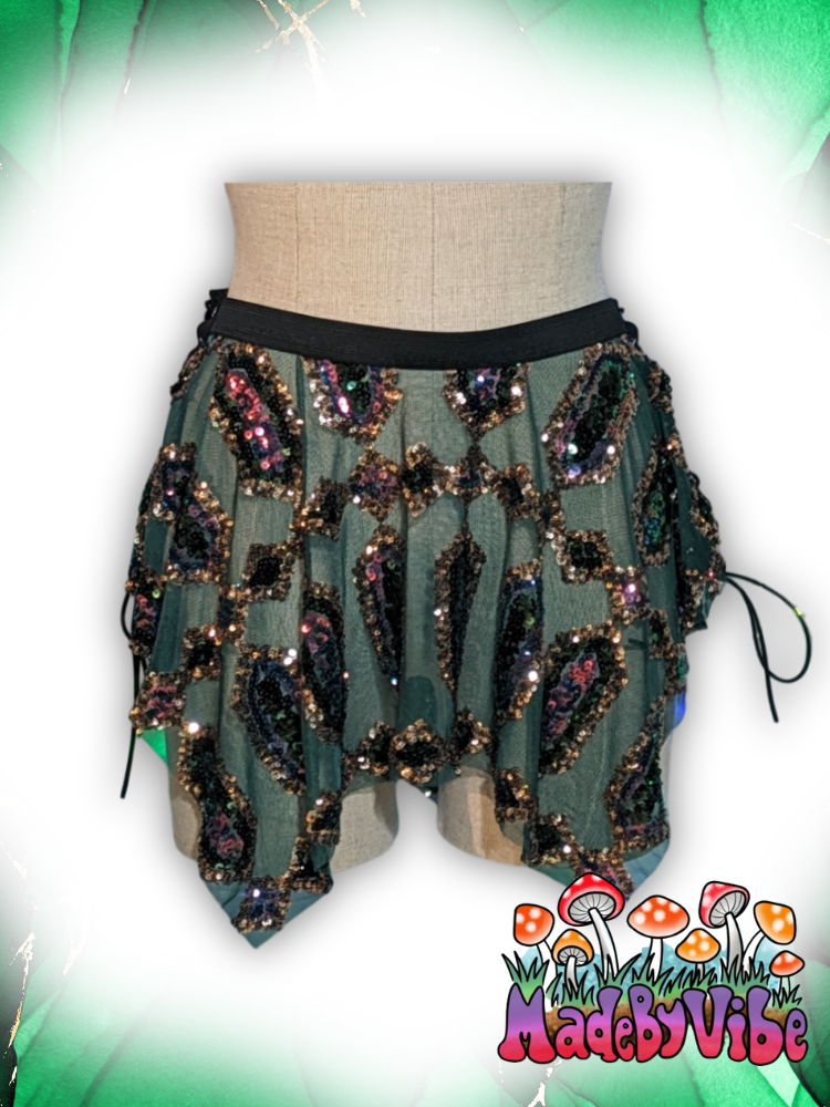 Emerald Nightfall Pixie Skirt - Ready To Ship