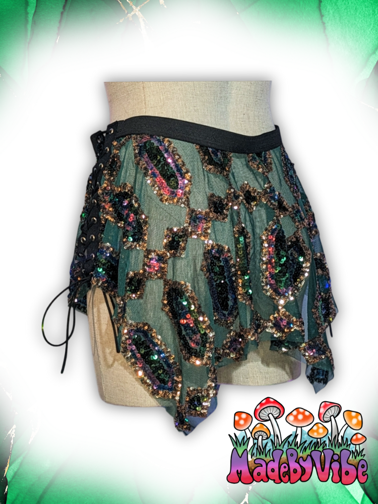 Emerald Nightfall Pixie Skirt - Ready To Ship