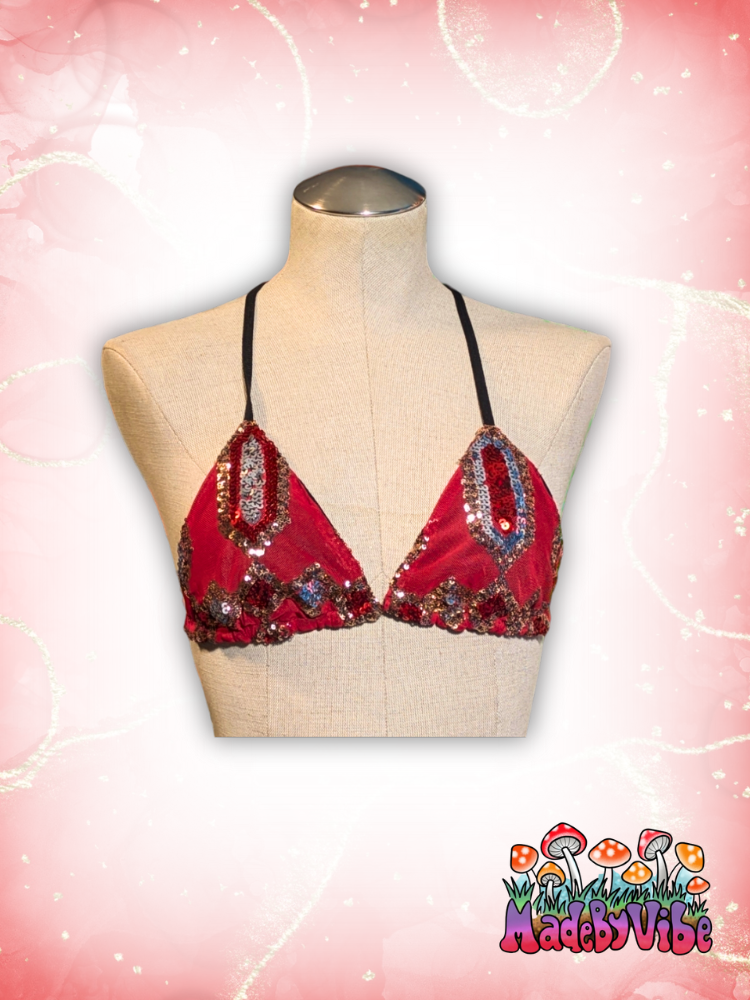 Royal Ruby Triangle Halter Top - Ready to Ship
