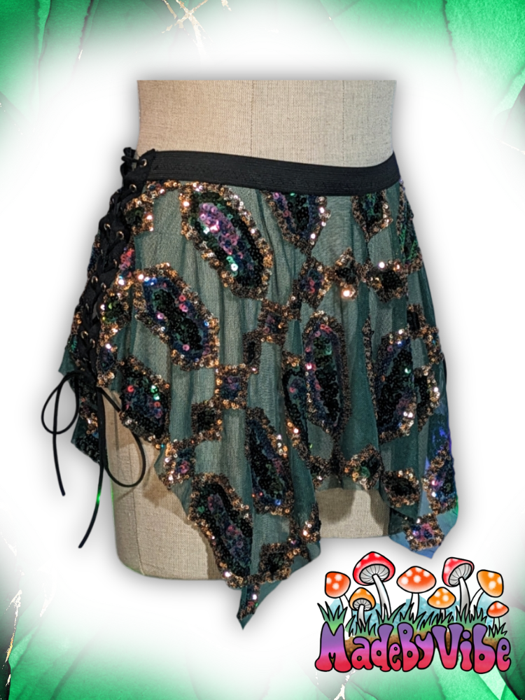 Emerald Nightfall Pixie Skirt - Ready To Ship