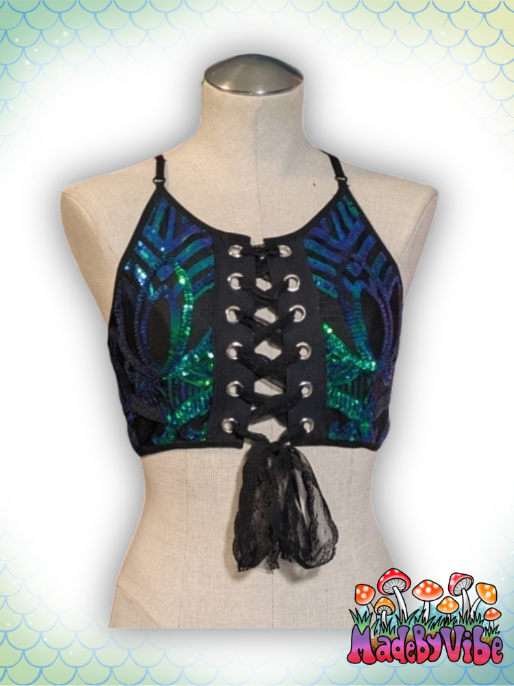 Dragon Queen Lace Up Backless Crop Top - Made to Order