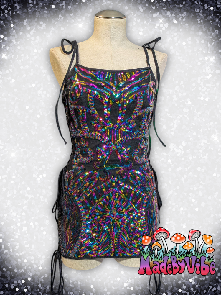 Rainbow Sequin Mini Dress - Ready to Ship
