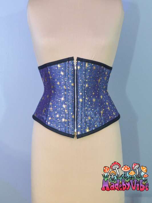 Indigo Celestial Underbust Corset