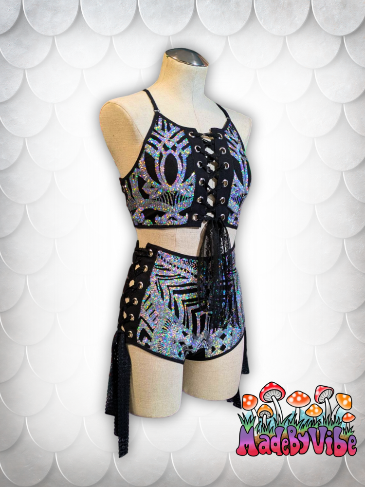 Armored Enchantress Lace Up Backless Crop Top - Ready to Ship