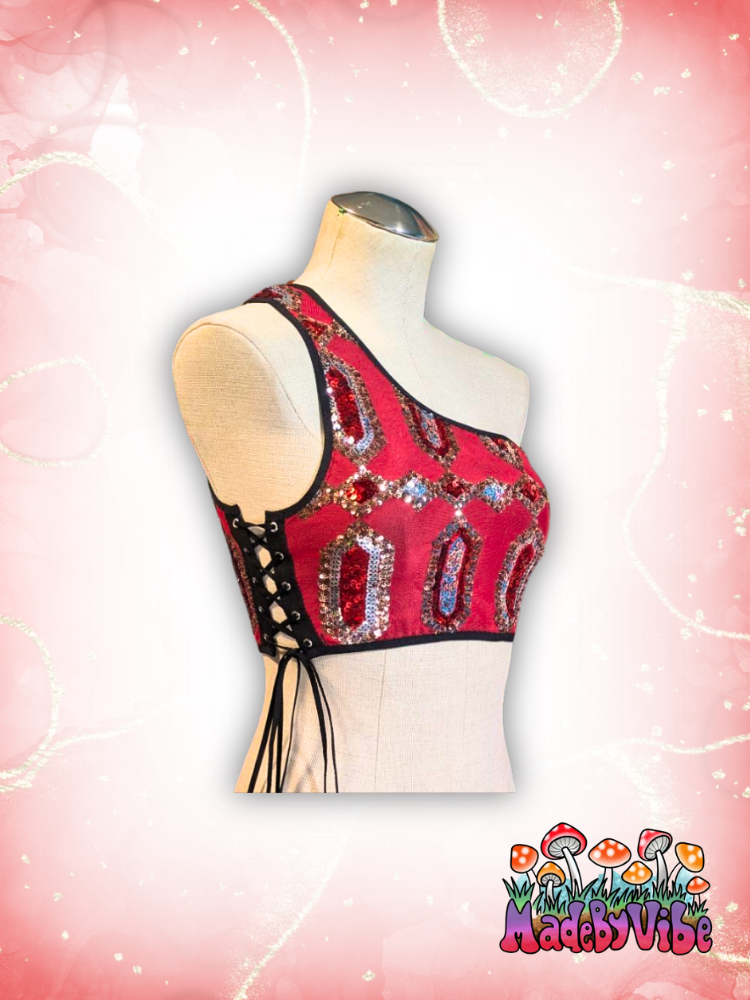 Royal Ruby One Shoulder Top - Ready to Ship