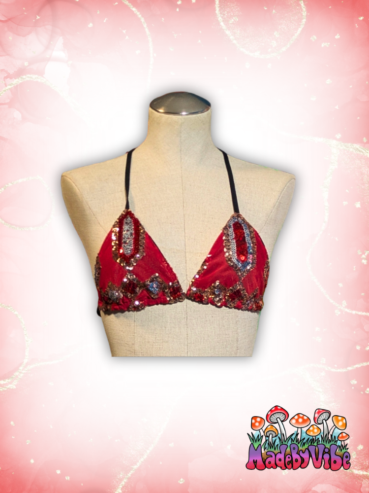Royal Ruby Triangle Halter Top - Ready to Ship