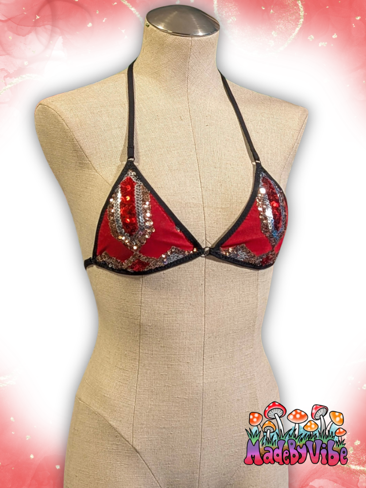 Royal Ruby Mini Bikini Top - Ready to Ship