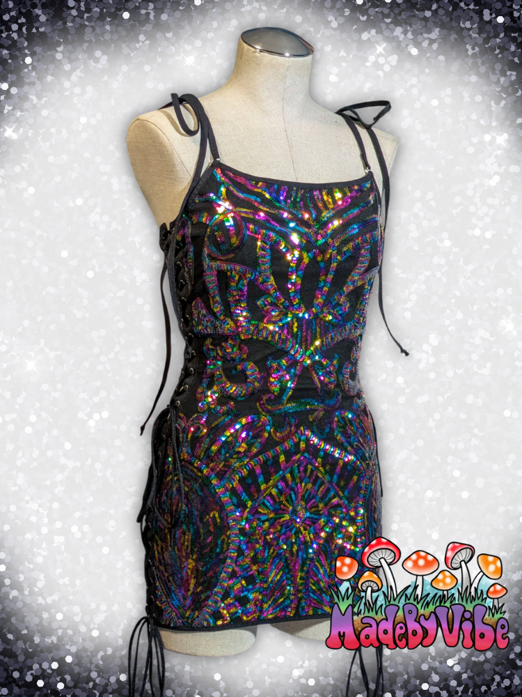 Rainbow Sequin Mini Dress - Ready to Ship