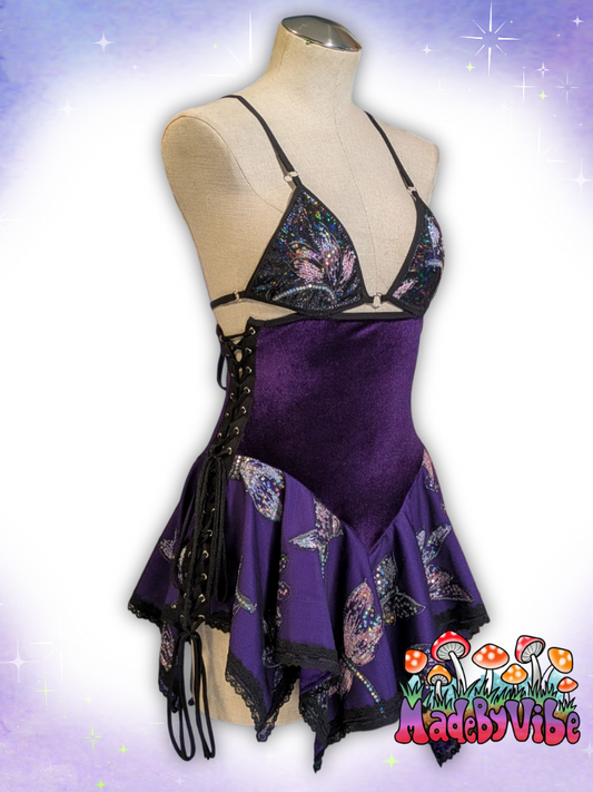 Purple Dragonfly Fairy Dress - Size Medium - Ready to Ship