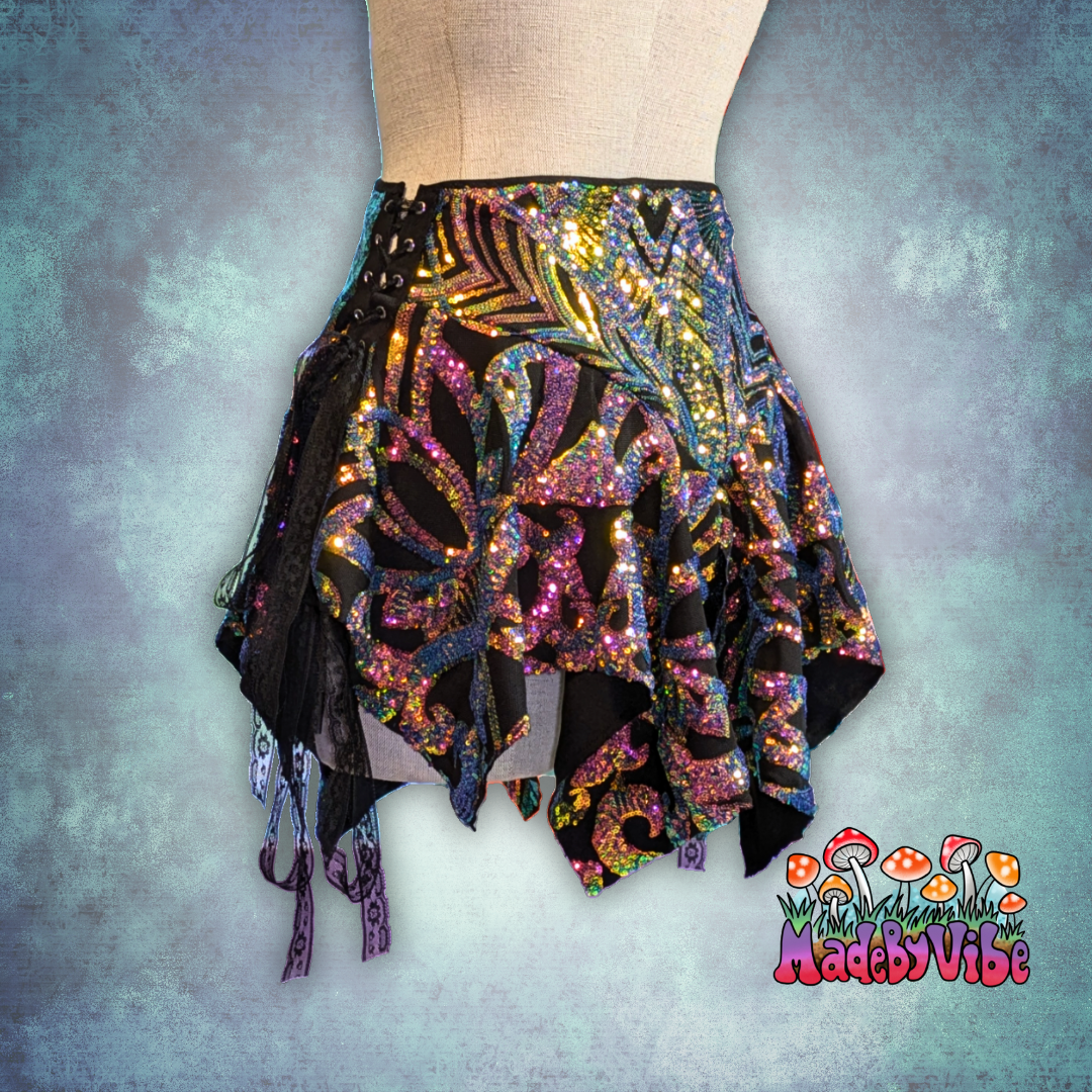 Midnight Aurora Lined Fairy Skirt - Ready to Ship