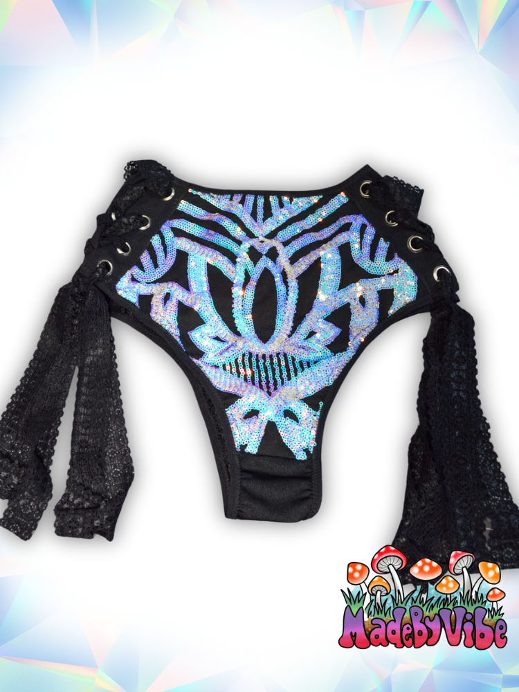 Opal Treasure Lace Up Rave Bottoms - Ready to Ship