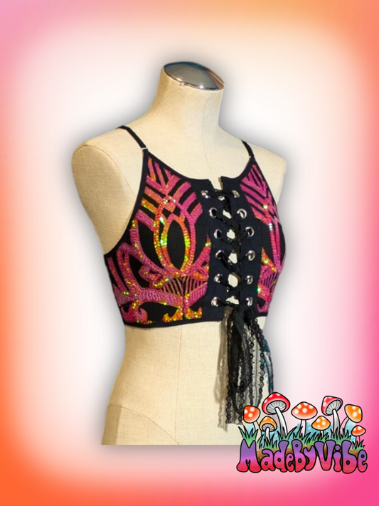 Princess Clementine Lace Up Backless Crop Top - Ready to Ship