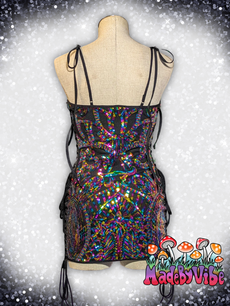 Rainbow Sequin Mini Dress - Ready to Ship