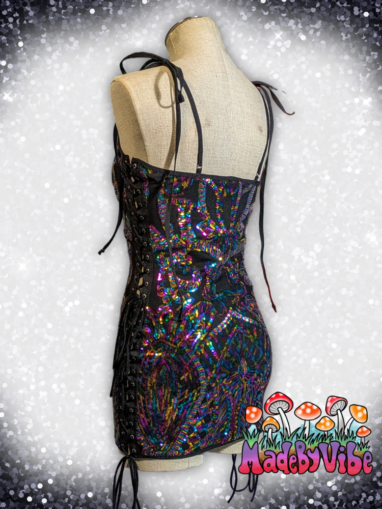 Rainbow Sequin Mini Dress - Ready to Ship