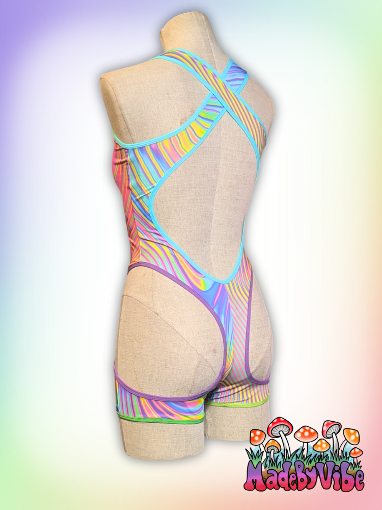 Prismatic Cut Out Romper Bodysuit - Ready to Ship