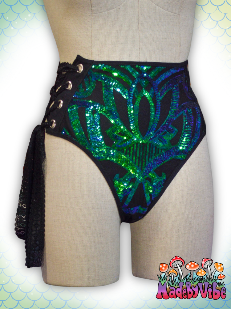Dragon Queen Lace Up Rave Bottoms - Ready to Ship