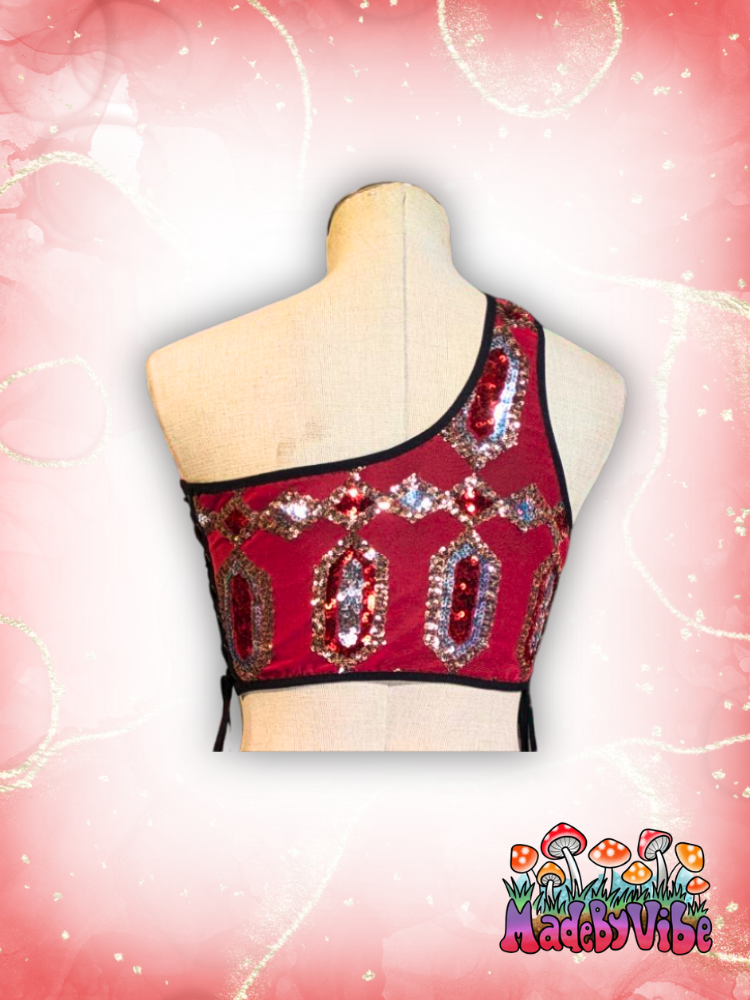 Royal Ruby One Shoulder Top - Ready to Ship
