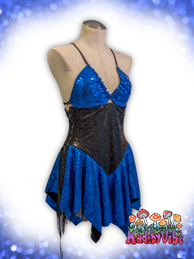 Blue & Black Sequin Fairy Dress - Ready to Ship