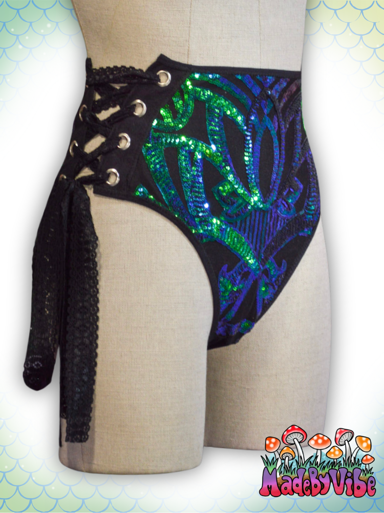 Dragon Queen Lace Up Rave Bottoms - Ready to Ship