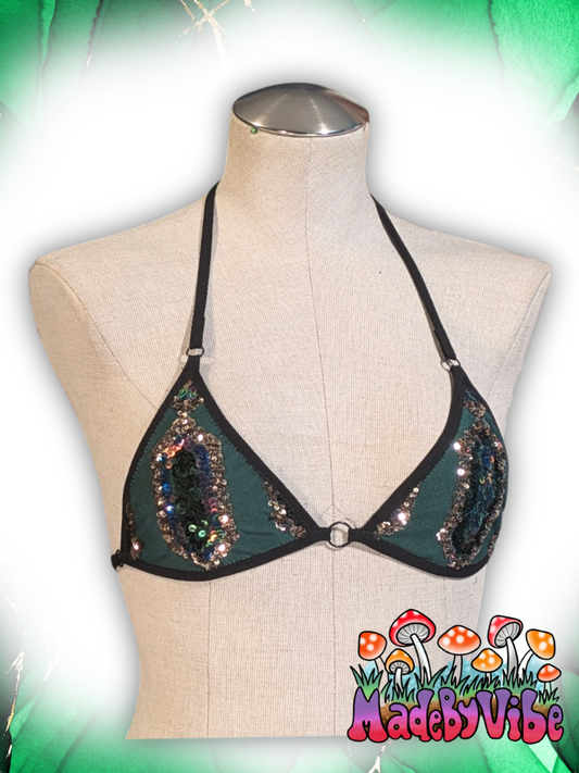 Emerald Nightfall Mini Bikini Top - Ready to Ship