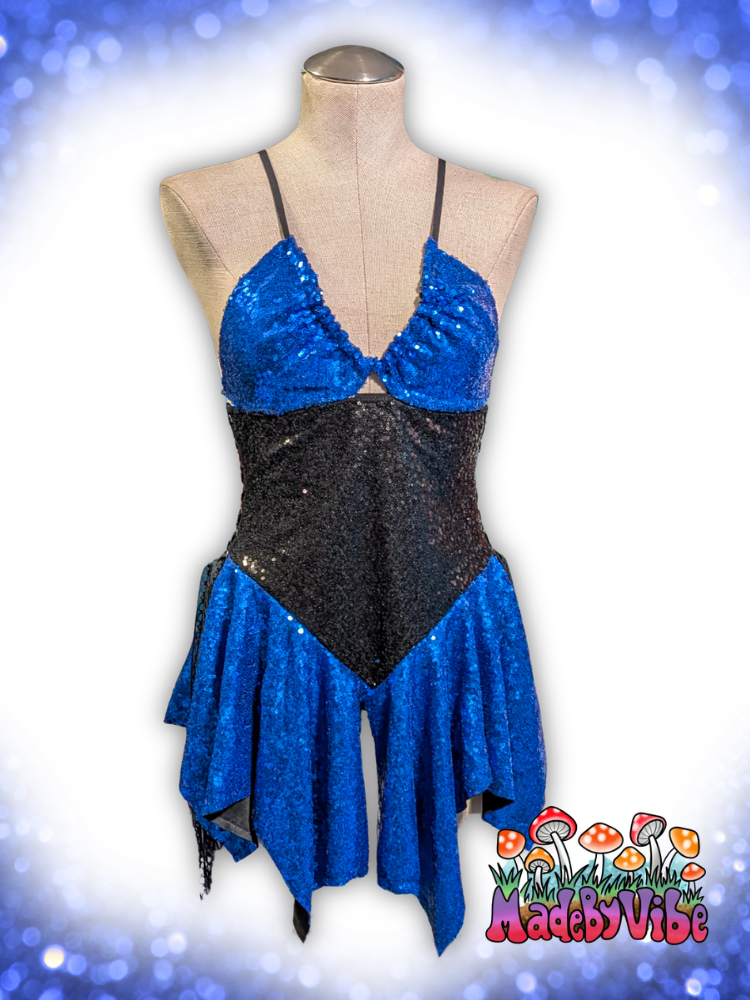 Blue & Black Sequin Fairy Dress - Ready to Ship