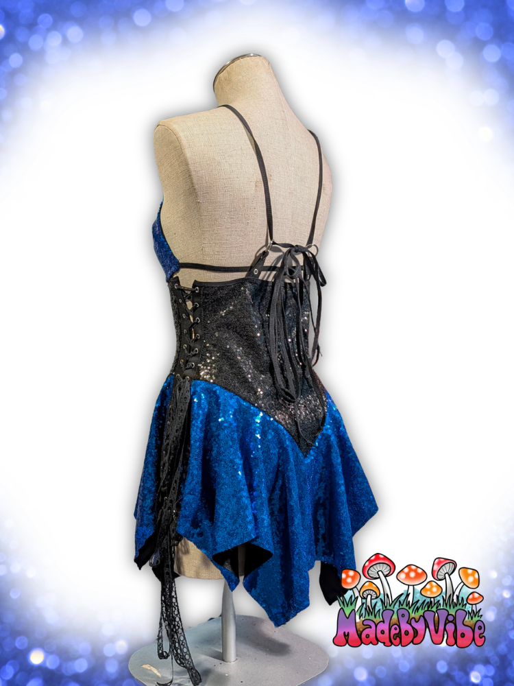 Blue & Black Sequin Fairy Dress - Ready to Ship